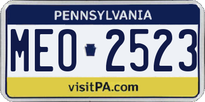 PA license plate MEO2523