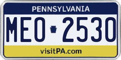 PA license plate MEO2530