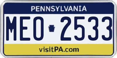 PA license plate MEO2533