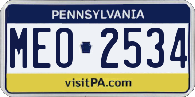 PA license plate MEO2534