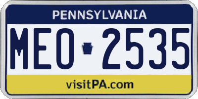 PA license plate MEO2535