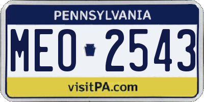 PA license plate MEO2543