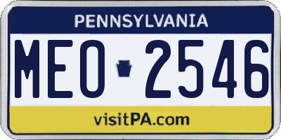 PA license plate MEO2546