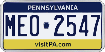 PA license plate MEO2547