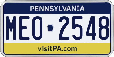 PA license plate MEO2548