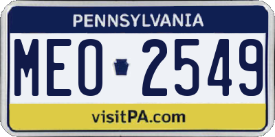 PA license plate MEO2549