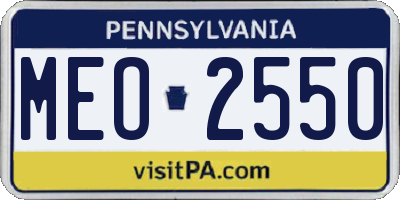 PA license plate MEO2550