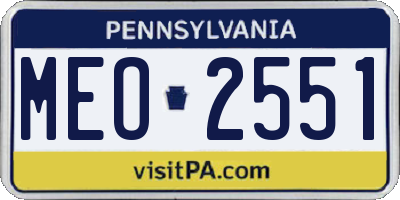 PA license plate MEO2551