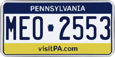 PA license plate MEO2553