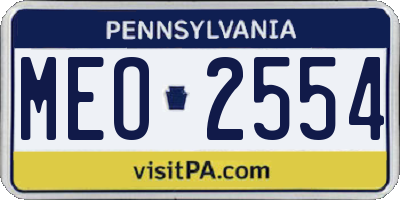 PA license plate MEO2554