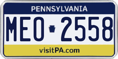 PA license plate MEO2558