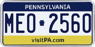 PA license plate MEO2560