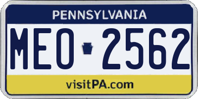 PA license plate MEO2562
