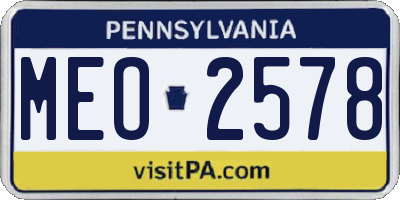PA license plate MEO2578
