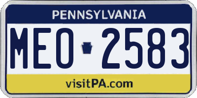 PA license plate MEO2583