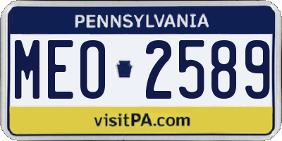 PA license plate MEO2589