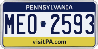 PA license plate MEO2593