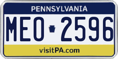 PA license plate MEO2596