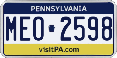 PA license plate MEO2598