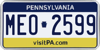 PA license plate MEO2599