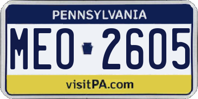 PA license plate MEO2605