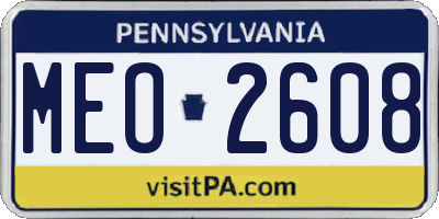 PA license plate MEO2608