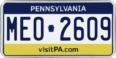 PA license plate MEO2609