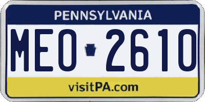 PA license plate MEO2610