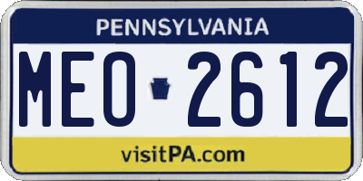 PA license plate MEO2612