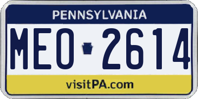 PA license plate MEO2614