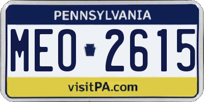 PA license plate MEO2615