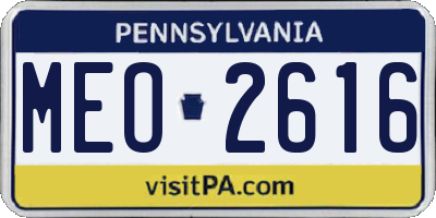 PA license plate MEO2616