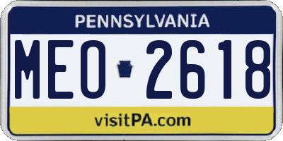 PA license plate MEO2618