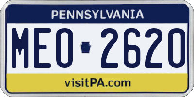PA license plate MEO2620