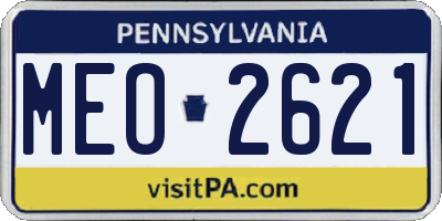 PA license plate MEO2621