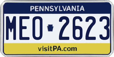 PA license plate MEO2623