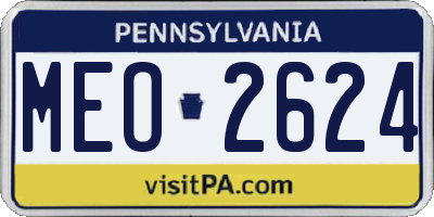 PA license plate MEO2624