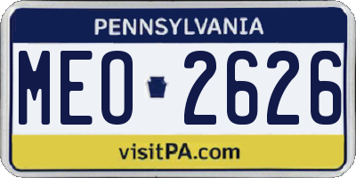 PA license plate MEO2626