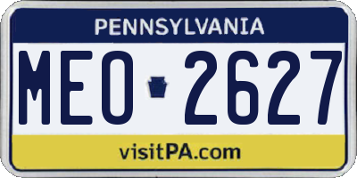 PA license plate MEO2627