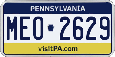 PA license plate MEO2629