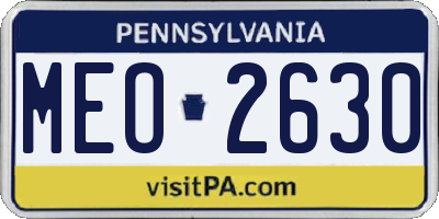 PA license plate MEO2630