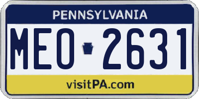 PA license plate MEO2631