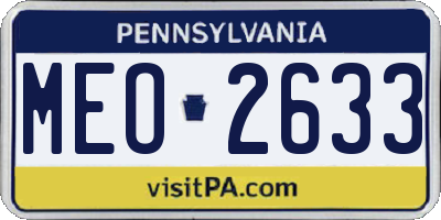 PA license plate MEO2633