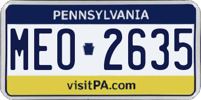 PA license plate MEO2635