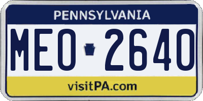 PA license plate MEO2640