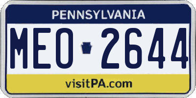 PA license plate MEO2644