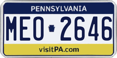 PA license plate MEO2646