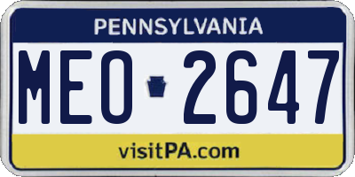 PA license plate MEO2647