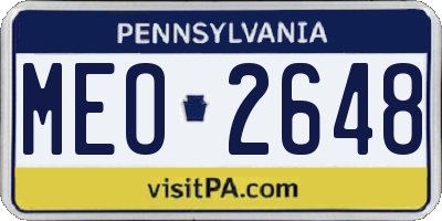 PA license plate MEO2648