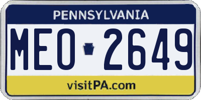 PA license plate MEO2649